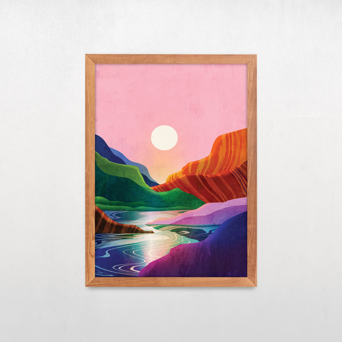 Peaceful Landscape Art Print | Illustrated Wall Art