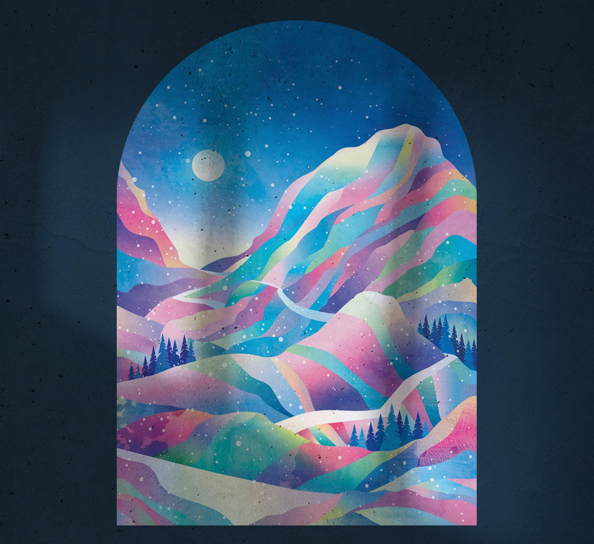 Winter Arche Wall Decal | Snowy Mountain Landscape Wall Sticker