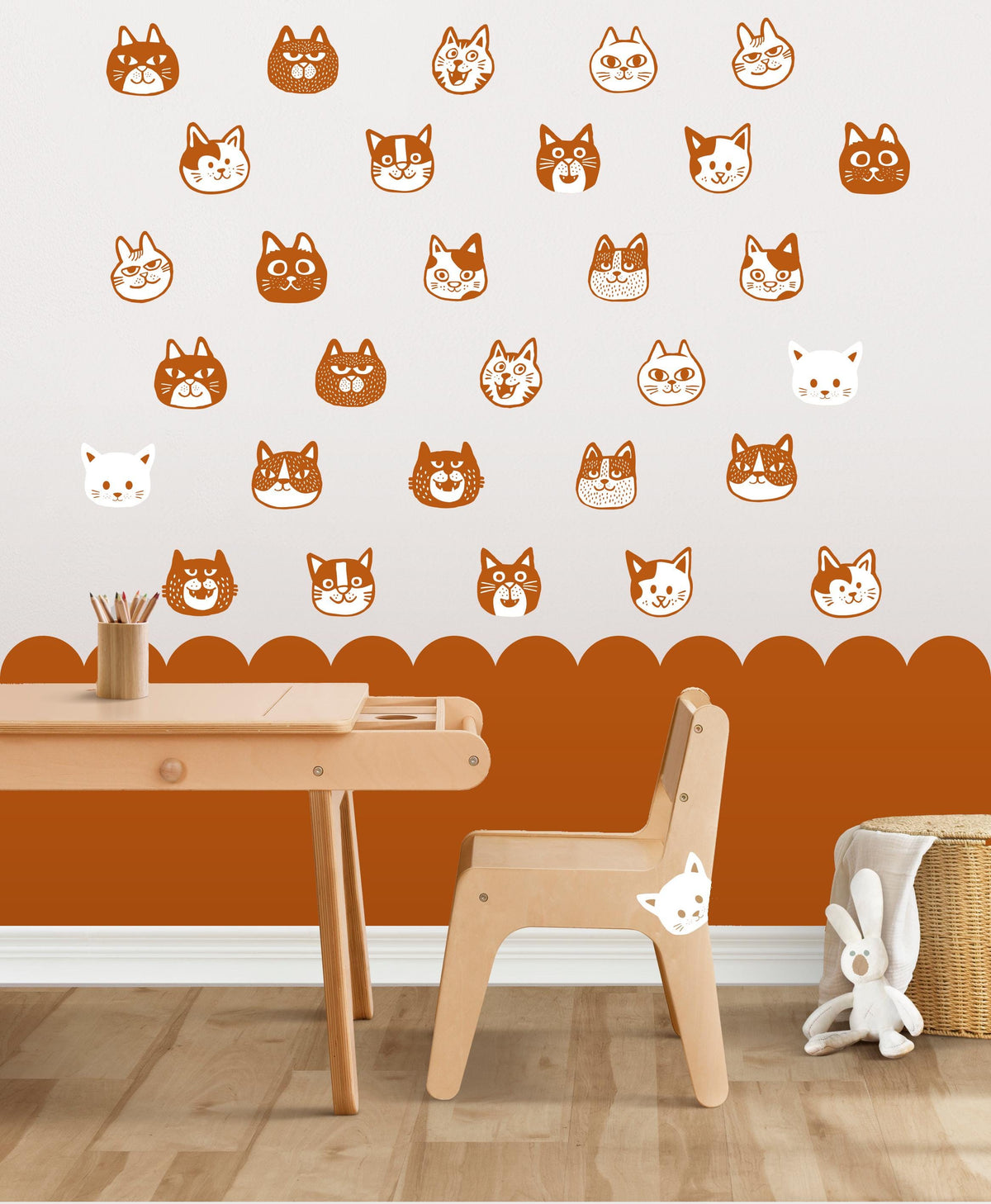 Playful Cat Wall Decals | Set of 15 Removable Stickers