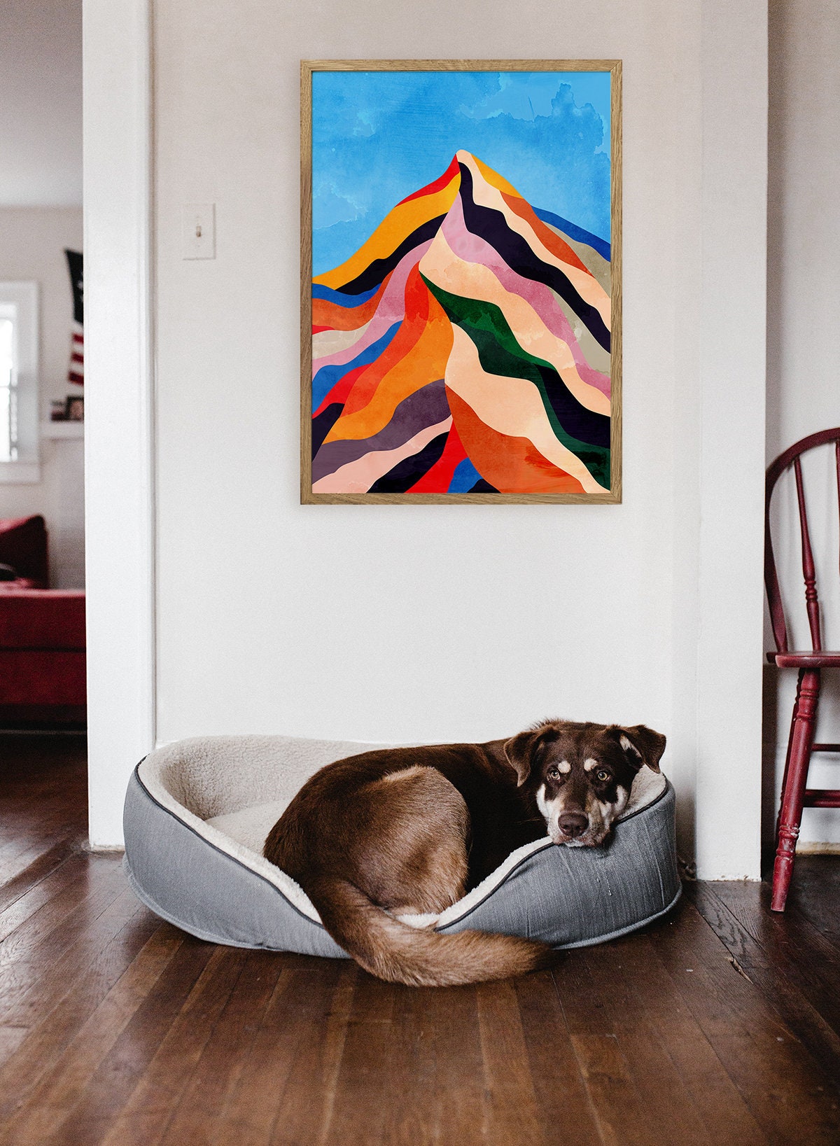 Colorful Mountain Landscape Art Print | Modern Nature Wall Art