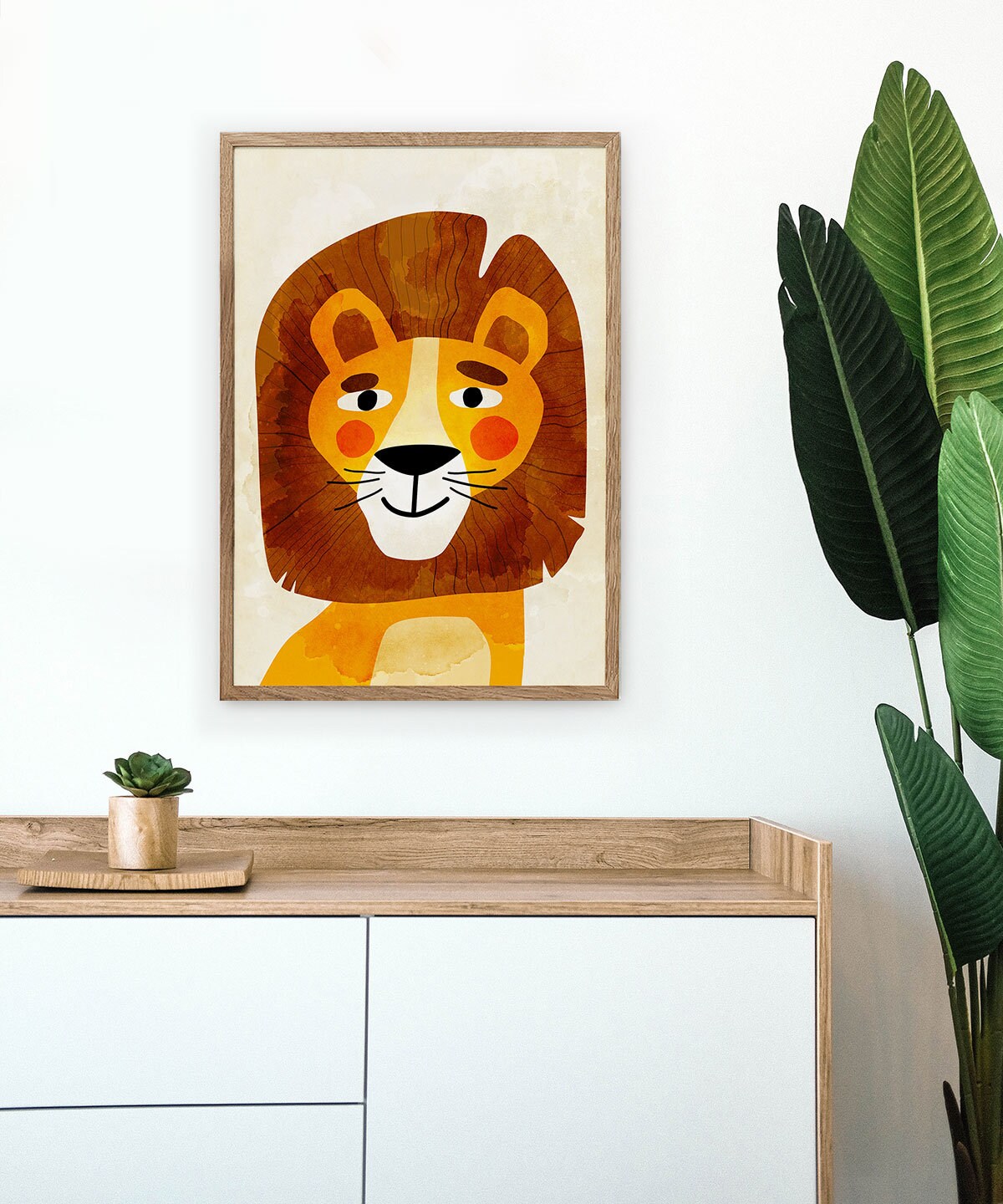 Lion Art Print | Kids Room Nursery Illustration Wall Art