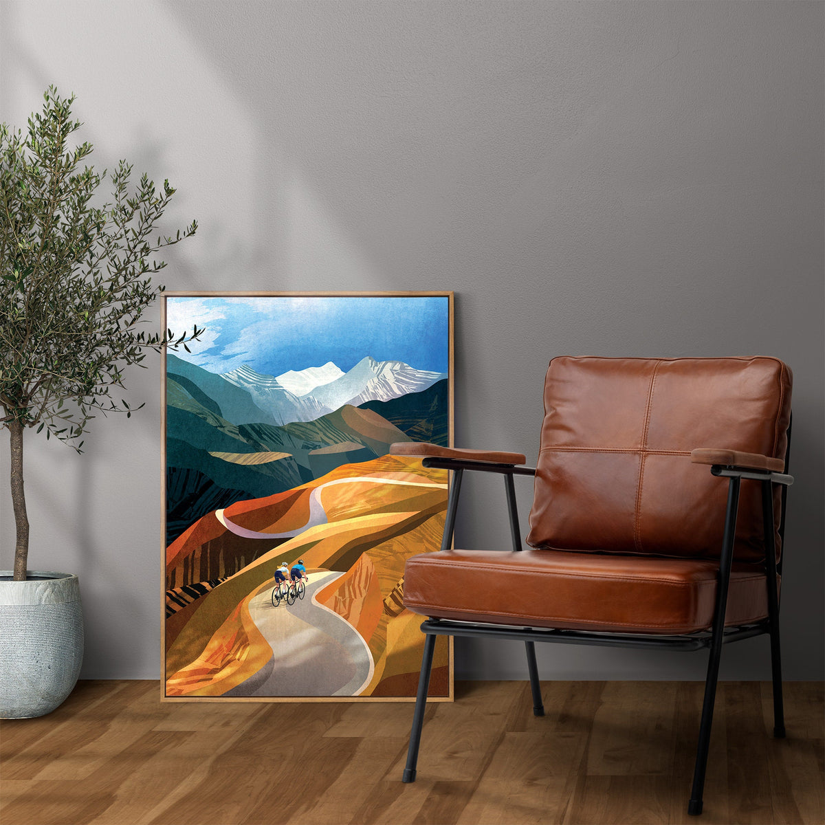 Mountain Cycling Art Print | Gravel Road Bicycle Wall Art