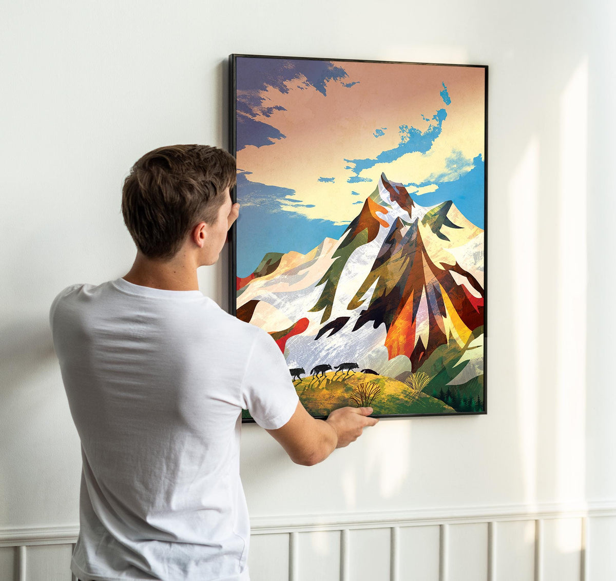 Wolf Pack Art Print | Wolves in the Mountains Wildlife Wall Art
