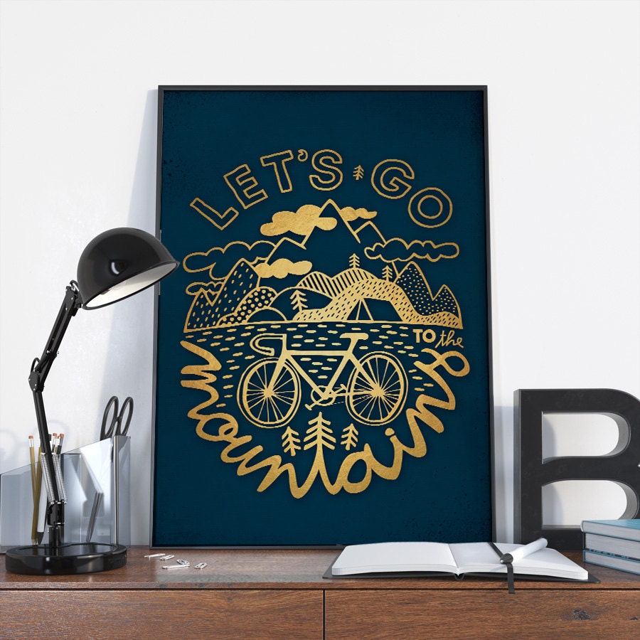 Bicycle Art Print | Inspirational Cycling Illustration Poster