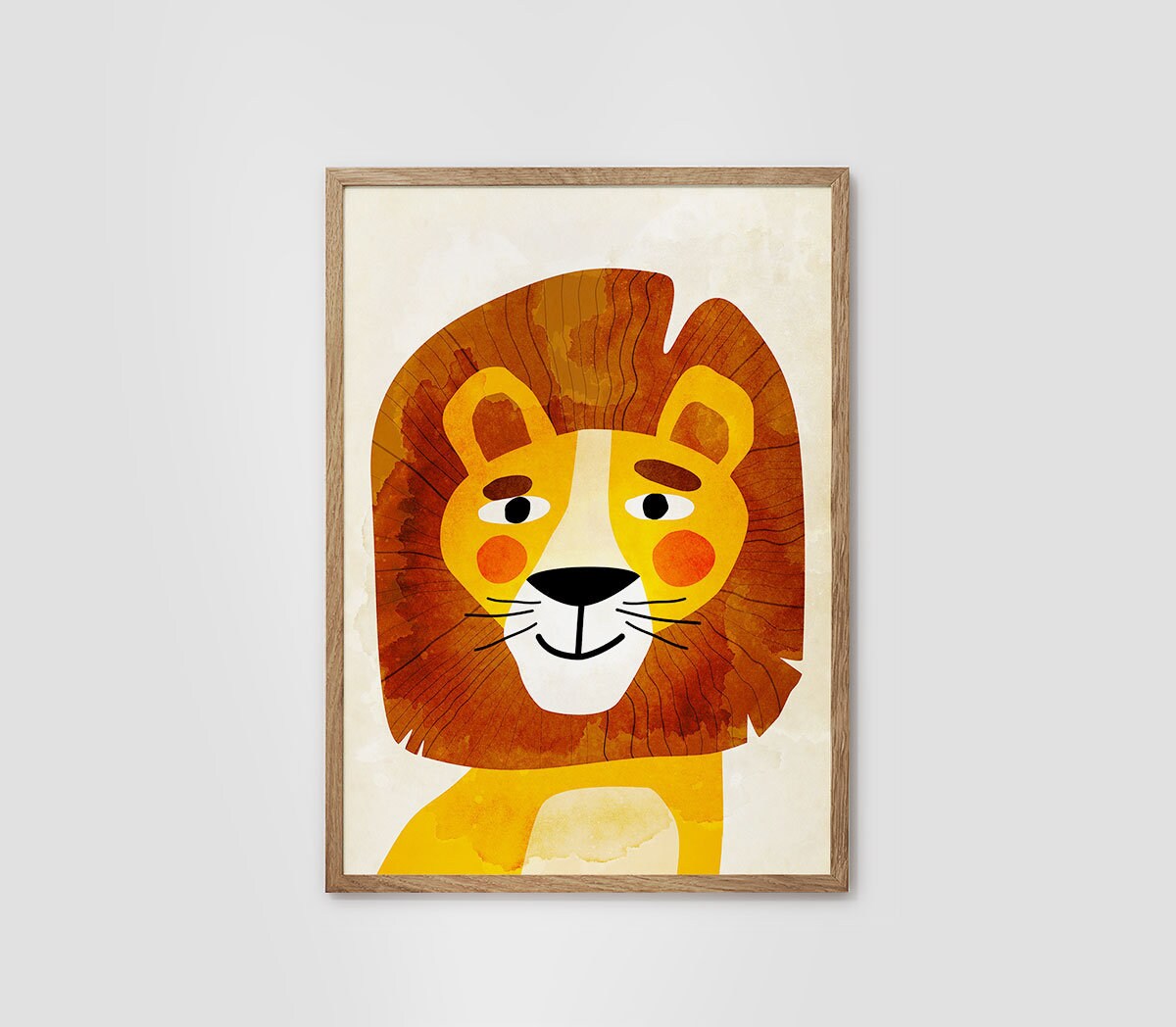 Lion Art Print | Kids Room Nursery Illustration Wall Art