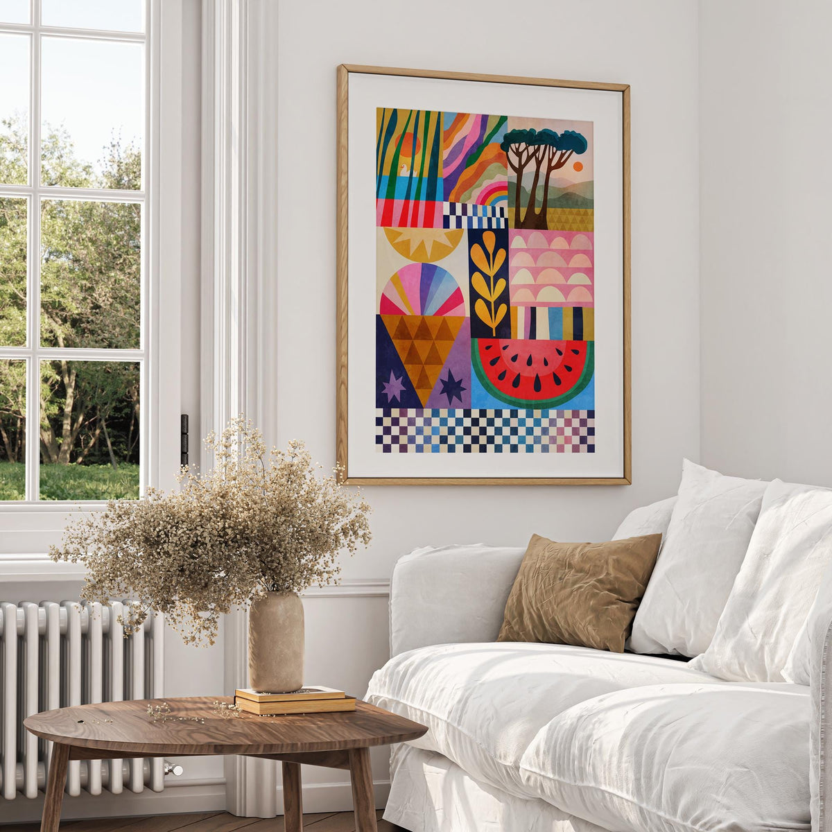 Summer Collage Art Print | Colorful Wall Art Decor