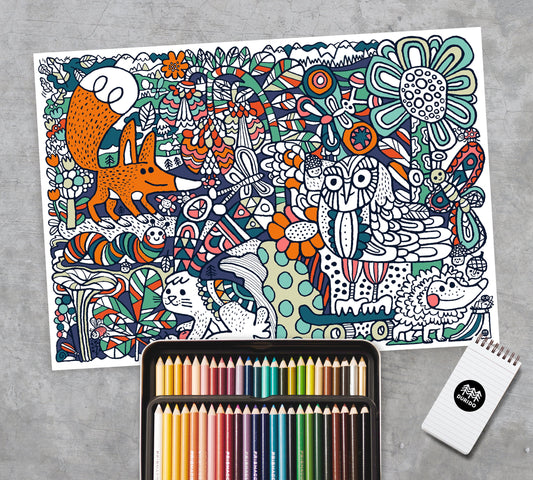 A2 Colouring Page for Adults and Kids | Giant Coloring Poster