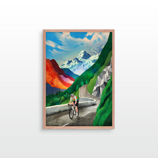 Cycling Art Print | High Mountain Road Cycling Wall Art