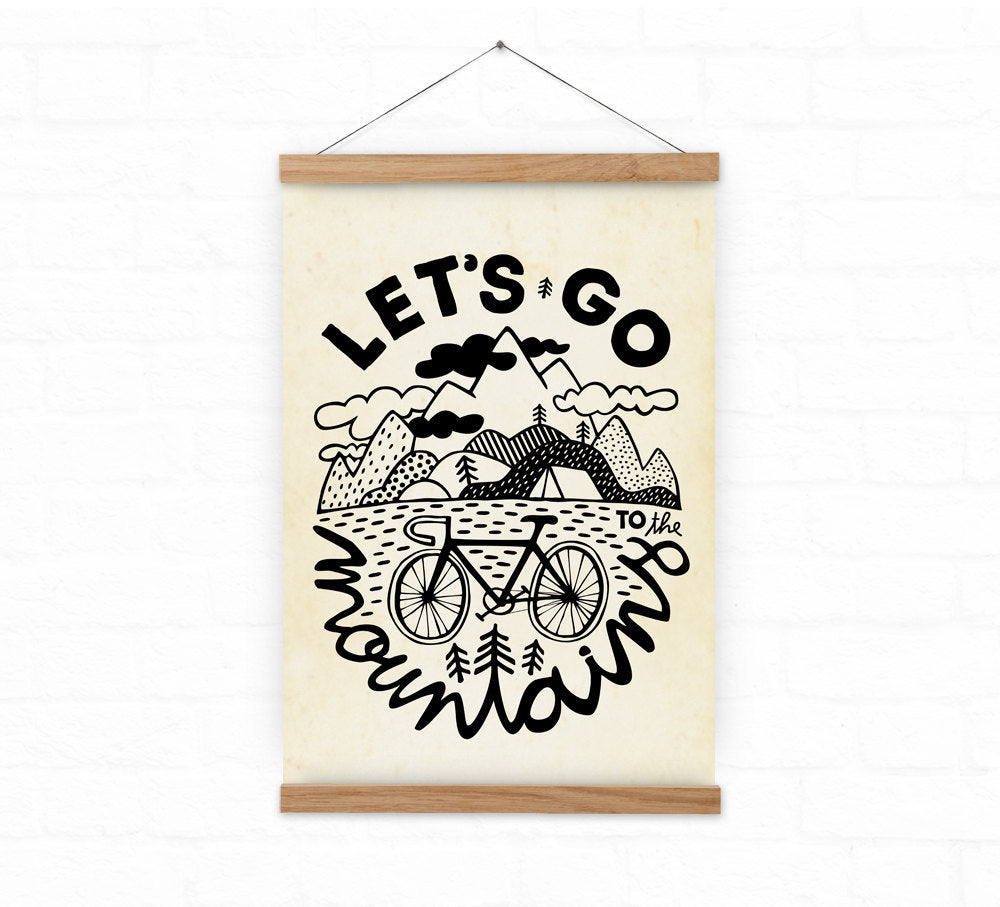Bicycle Art Print | Mountain Ride Cycling Wall Art
