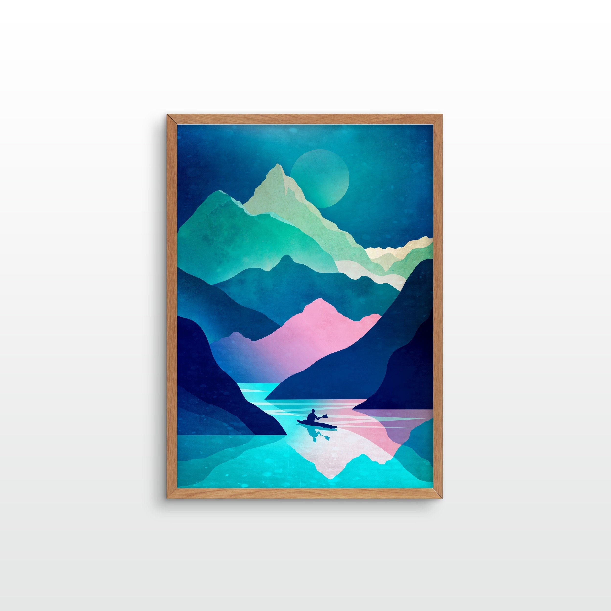 Kayak Mountain Art Print | Gift for True Kayakers – DURIDO