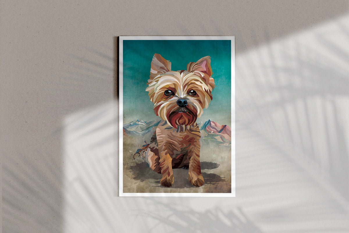 Custom Dog Art Print | Personalized Pet Portrait Illustration