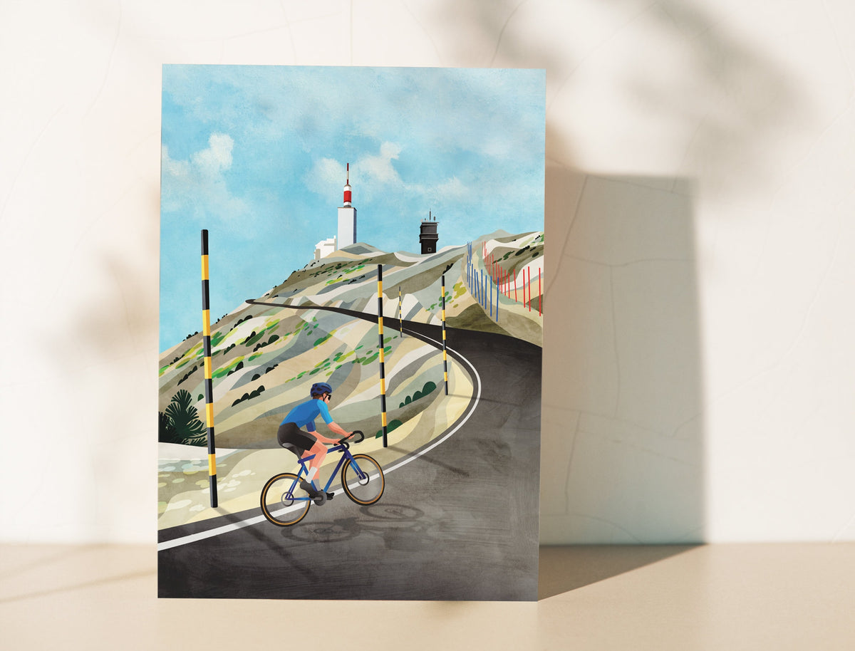 Mount Ventoux Cycling Art Print | Epic Climb Bicycle Wall Art