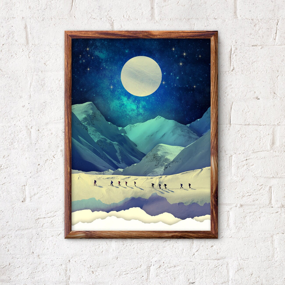 Ski Touring Mountain Art Print | Winter Landscape Wall Art