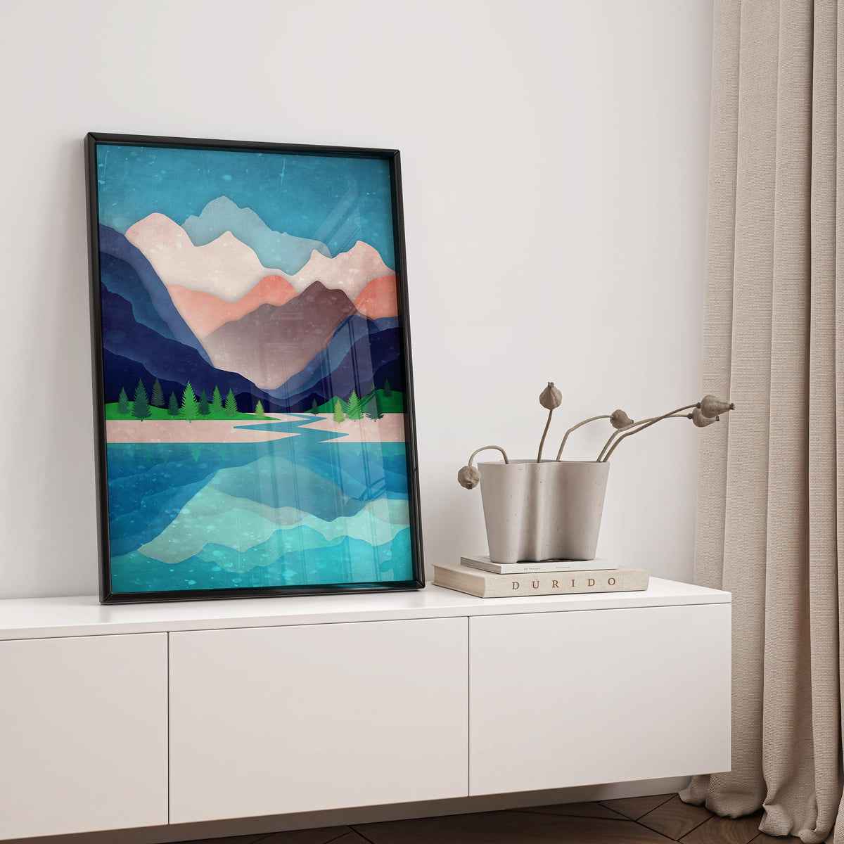 Landscape Art Prints Set of 3 | Mountain Scenery Wall Art