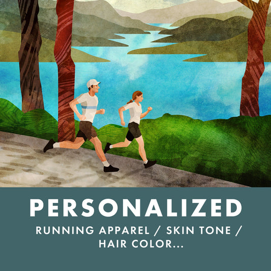 Personalized Trail Running Art Print | Custom Runner Gift Wall Art