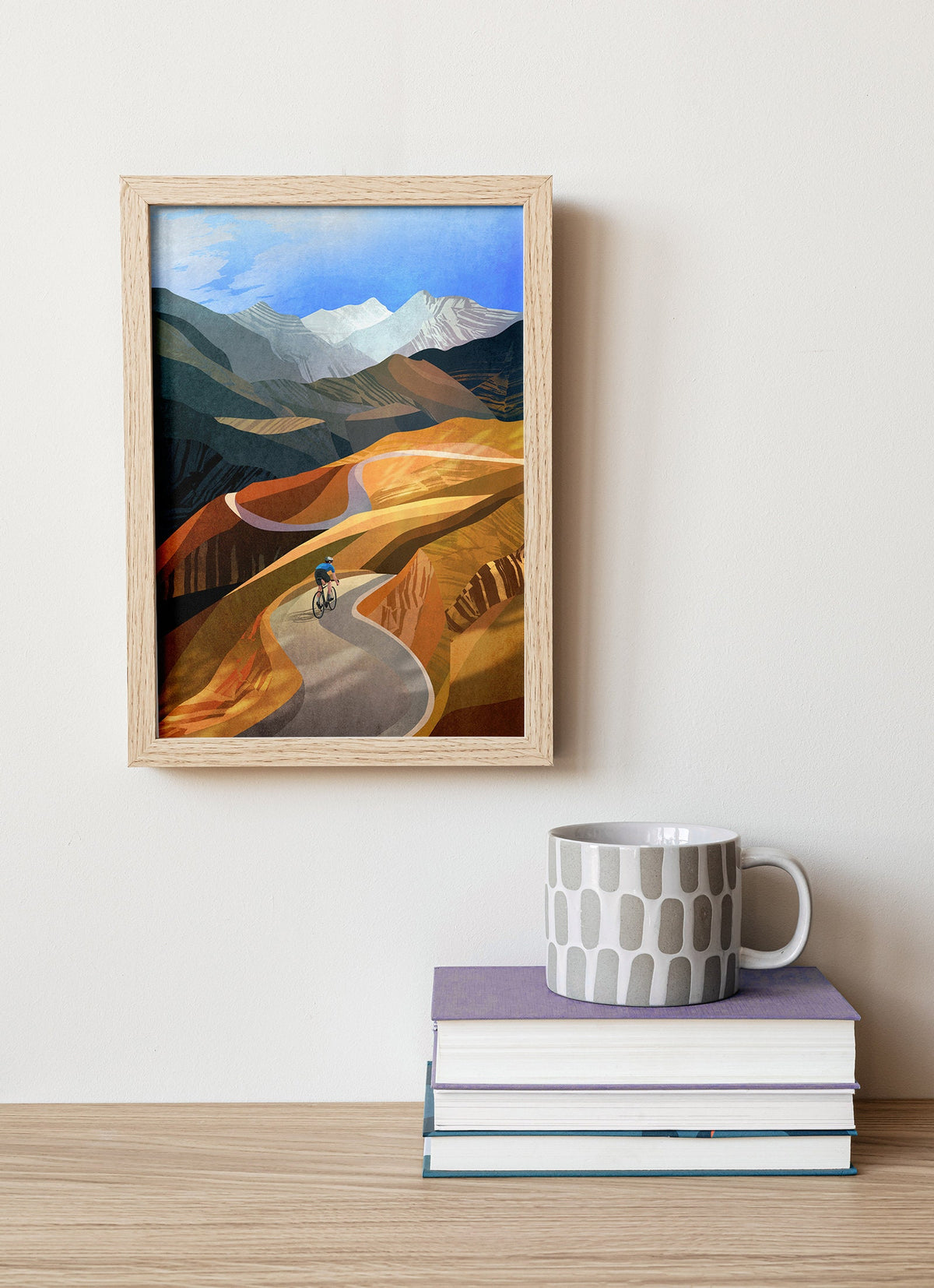 Never Lost on a Bike Art Print | Mountain Cycling Illustration.