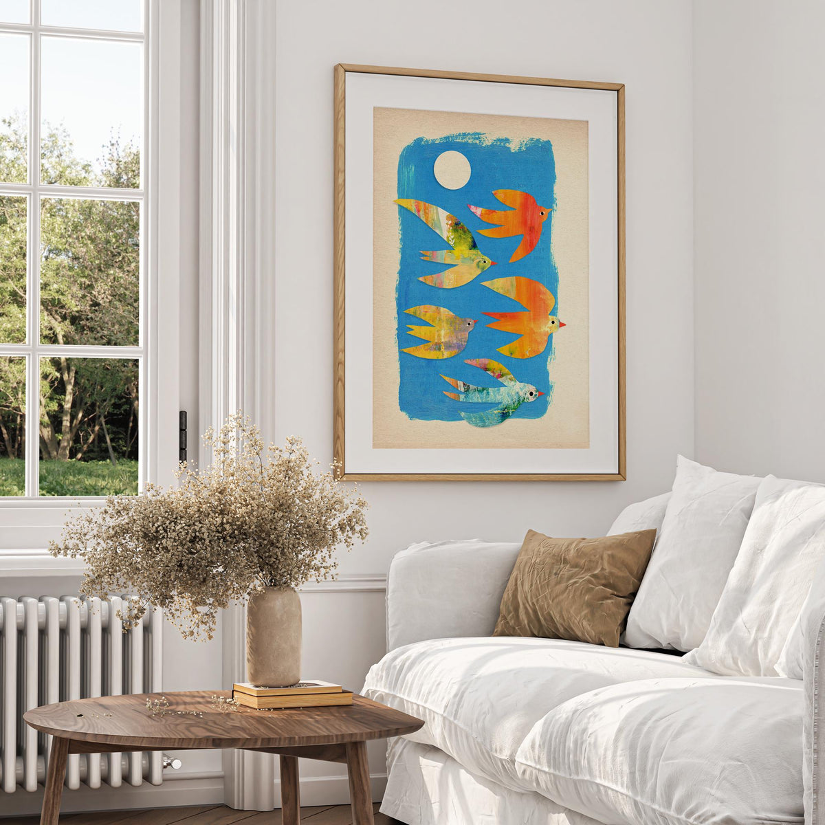 Small Flock of Birds | Mixed Media Fine Art Print