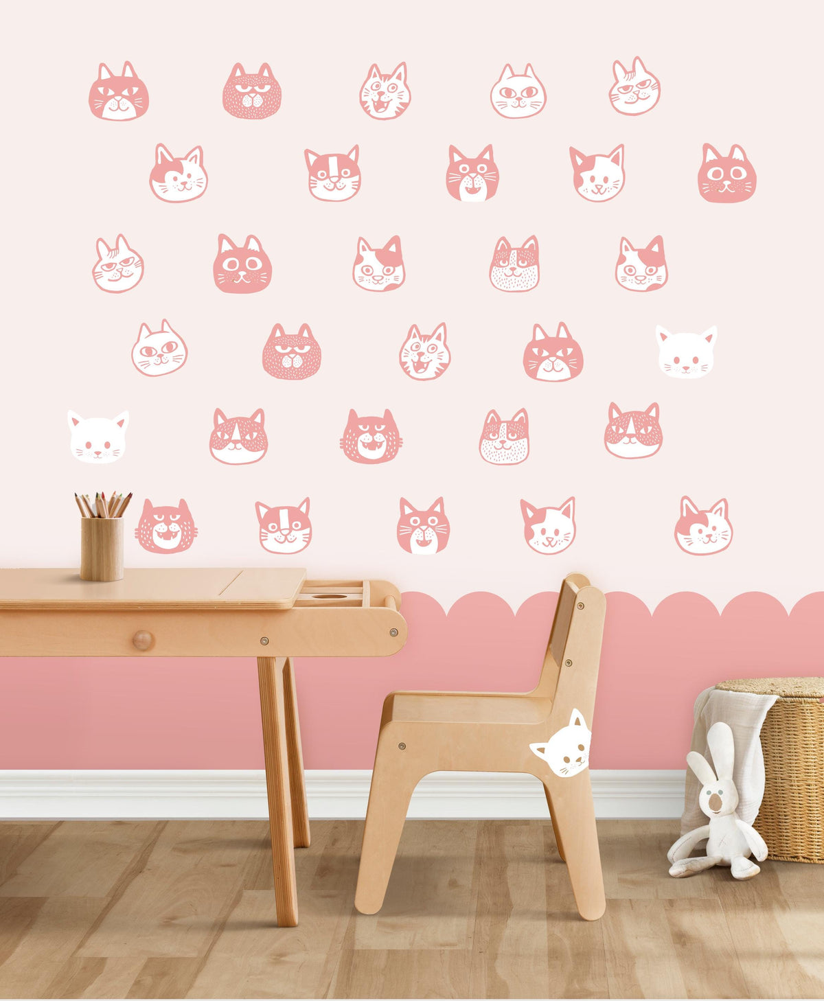 Playful Cat Wall Decals | Set of 15 Removable Stickers