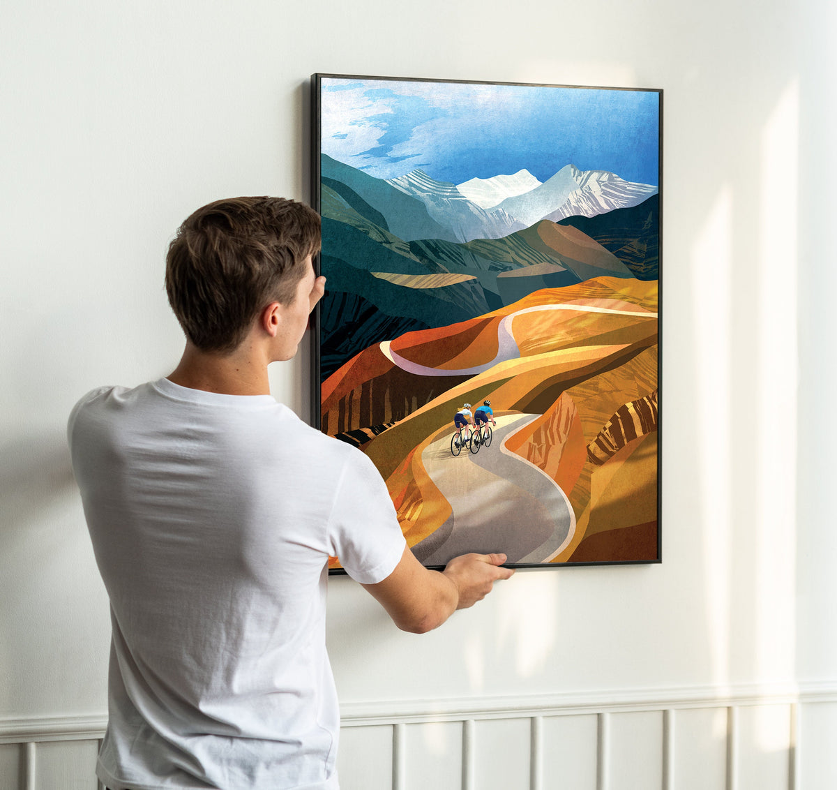 Mountain Cycling Art Print | Gravel Road Bicycle Wall Art