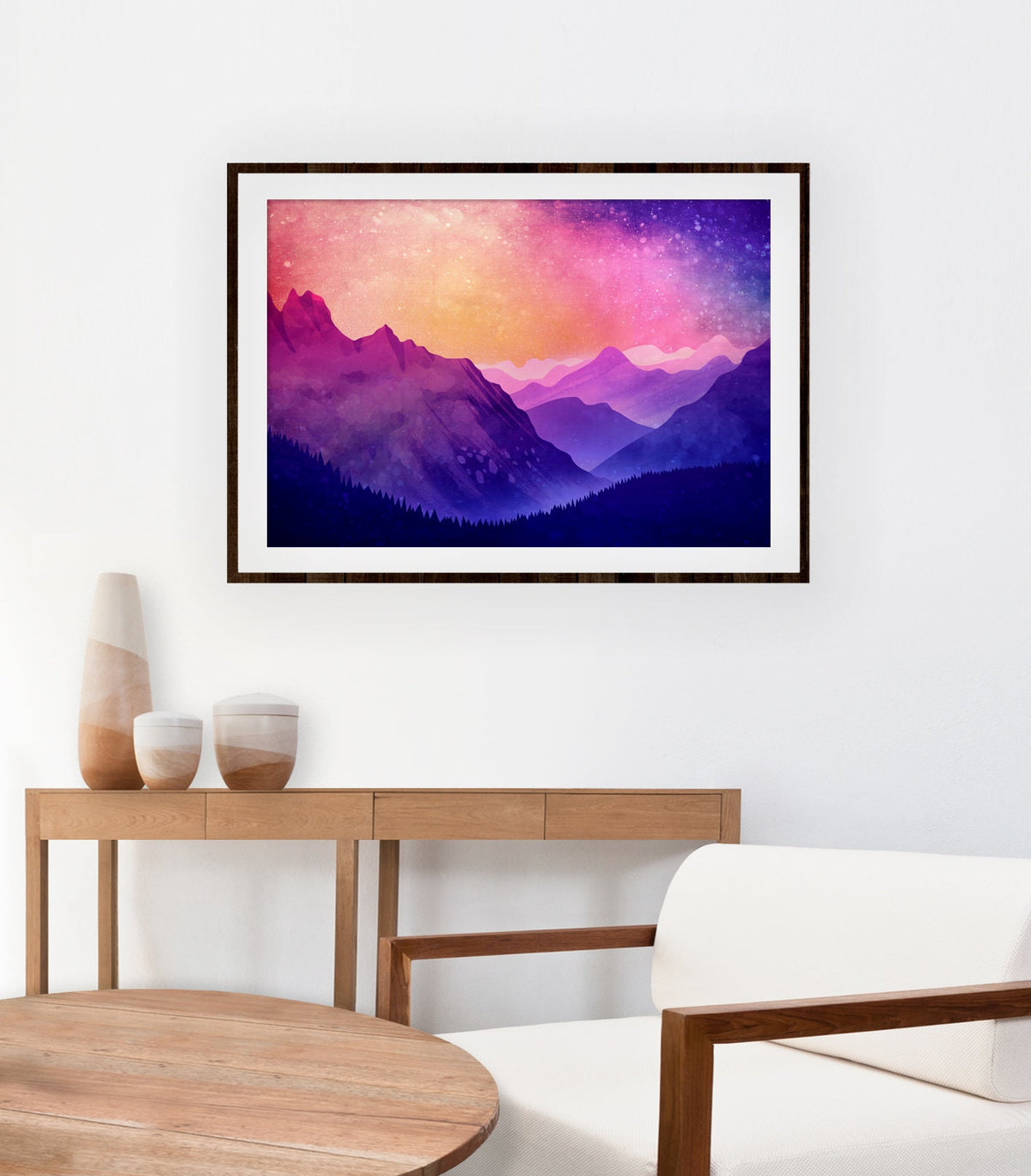 Mountain Landscape Art Print | Illustrated Wall Art
