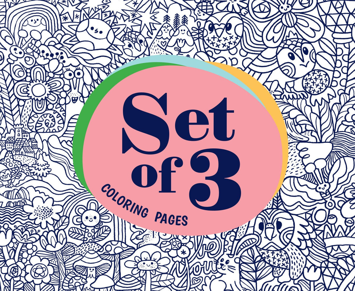 Colouring Pages Set of 3 | Giant A2 Coloring Sheets for Kids