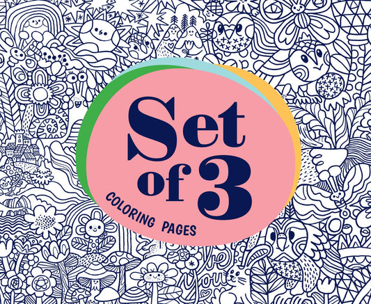 Colouring Pages Set of 3 | Giant A2 Coloring Sheets for Kids