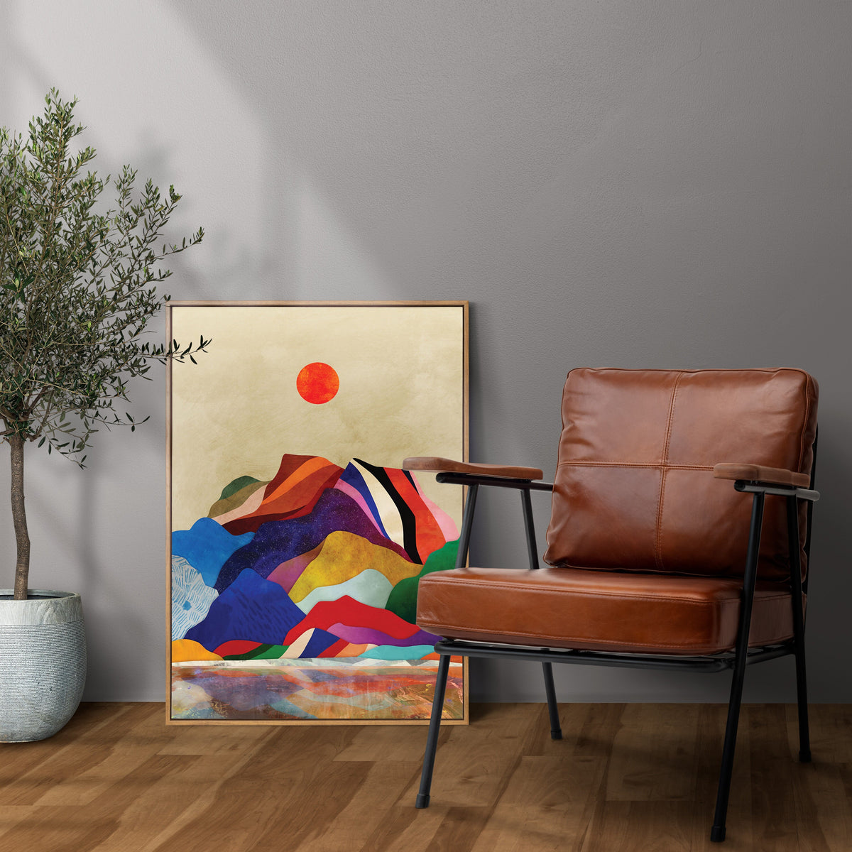 Mountain Lake Art Print | Colorful Landscape Wall Art