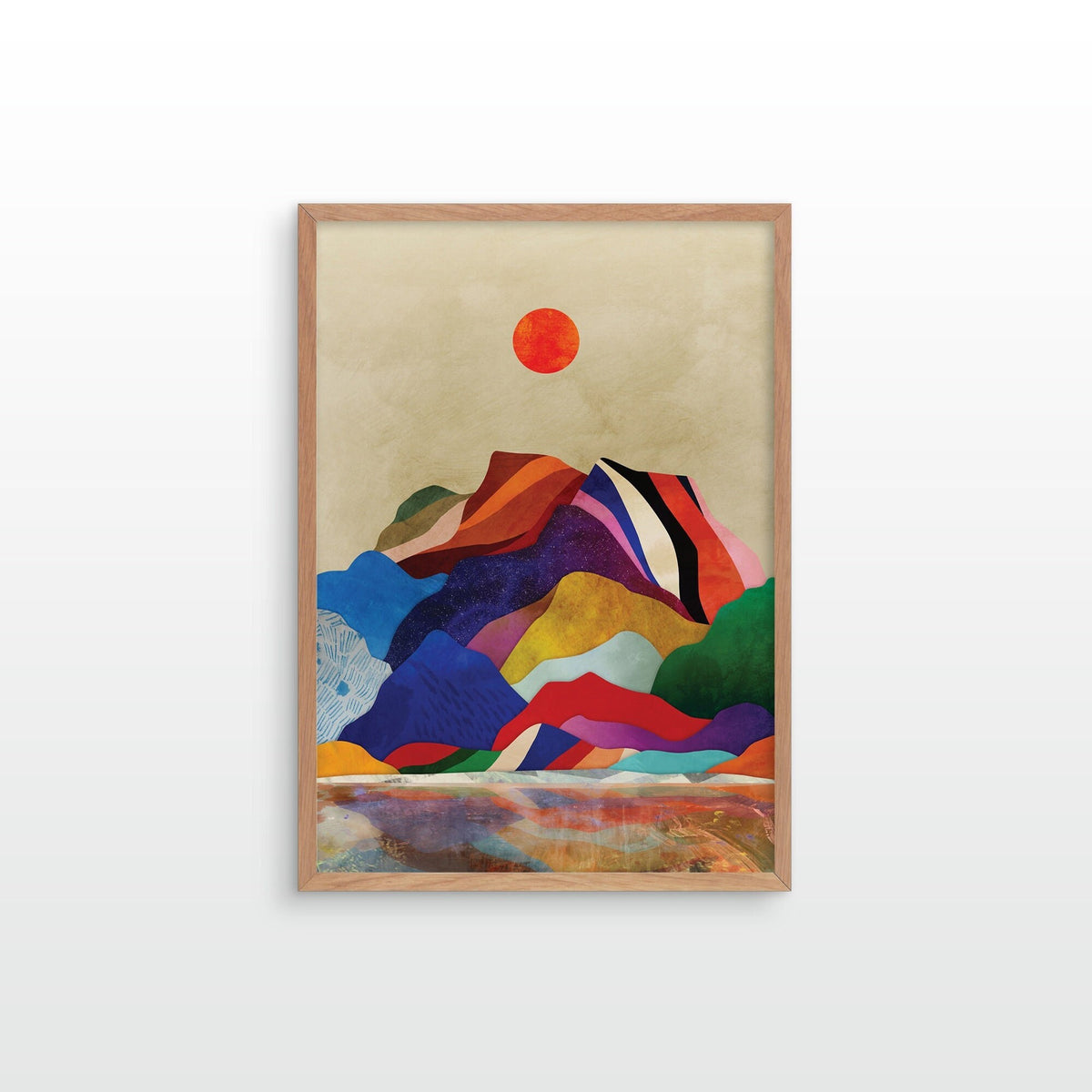 Mountain Lake Art Print | Colorful Landscape Wall Art