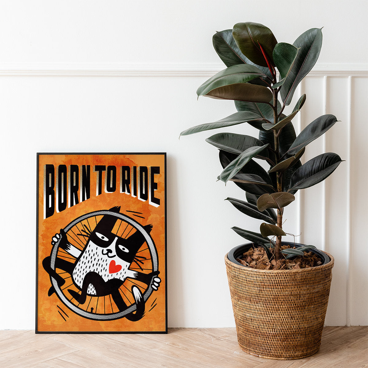 Born to Ride Cycling Art Print | Bicycle Illustration Wall Art
