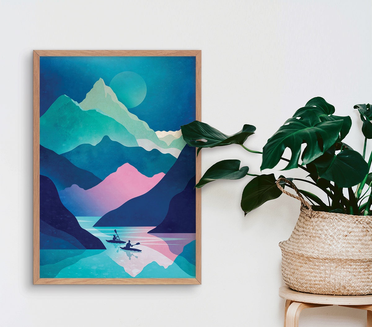Kayaking on a Mountain Lake Fine Art Print