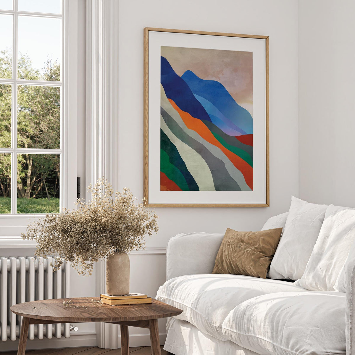 Landscape Art Prints Set of 2 | Misty Mountains Wall Art