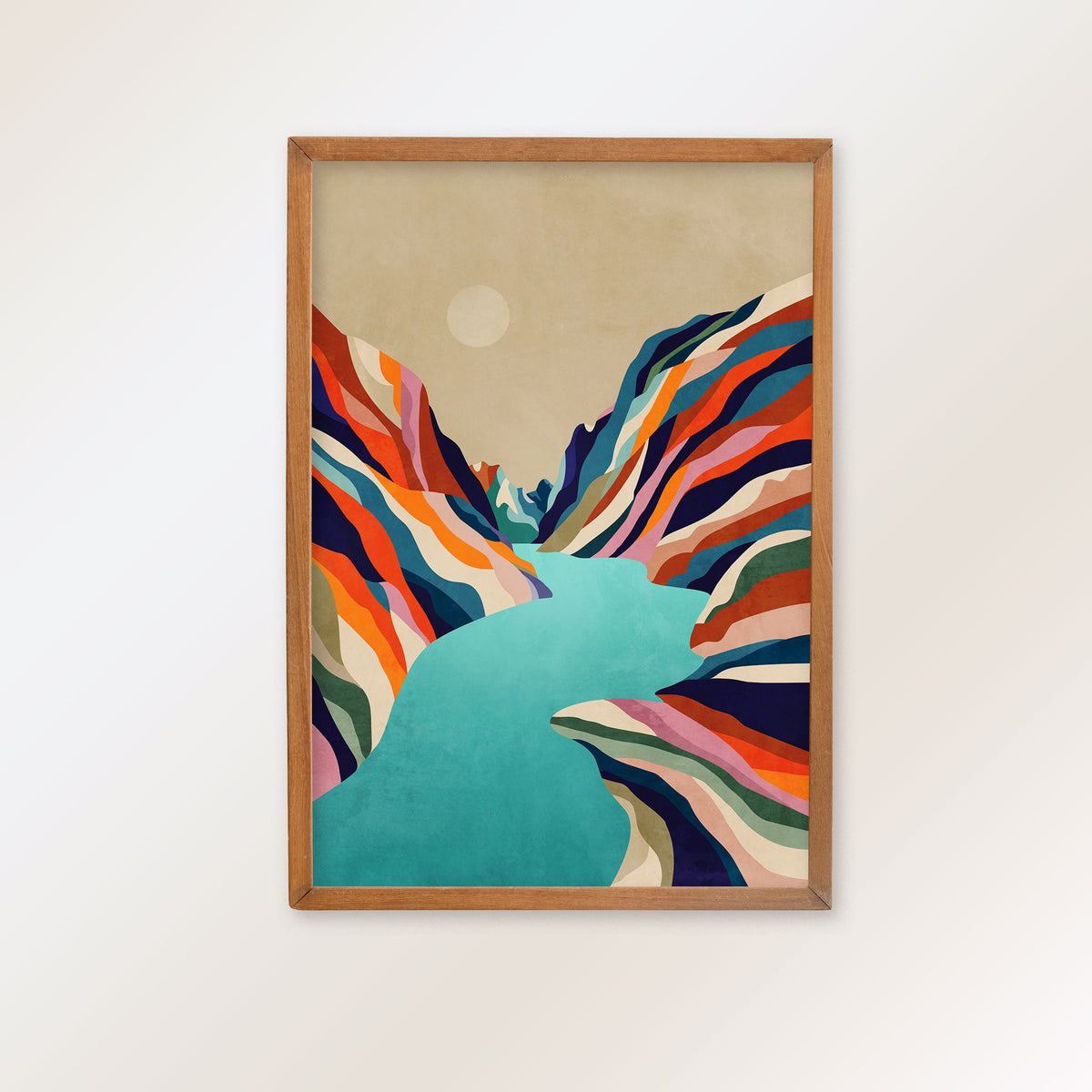 Canyon River Art Print | Colorful Mountain Landscape Wall Art