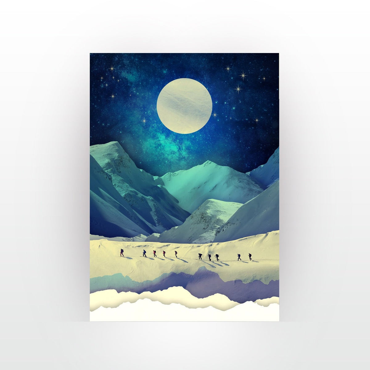 Ski Touring Mountain Art Print | Winter Landscape Wall Art