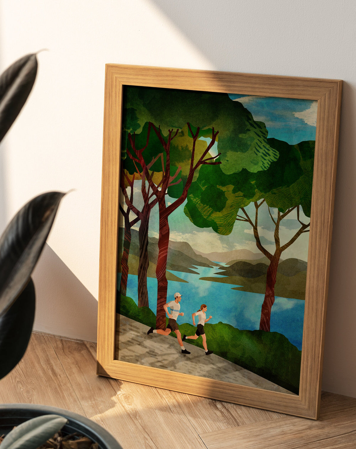 Trail Running Art Print | Runner by Alpine Lake Wall Art