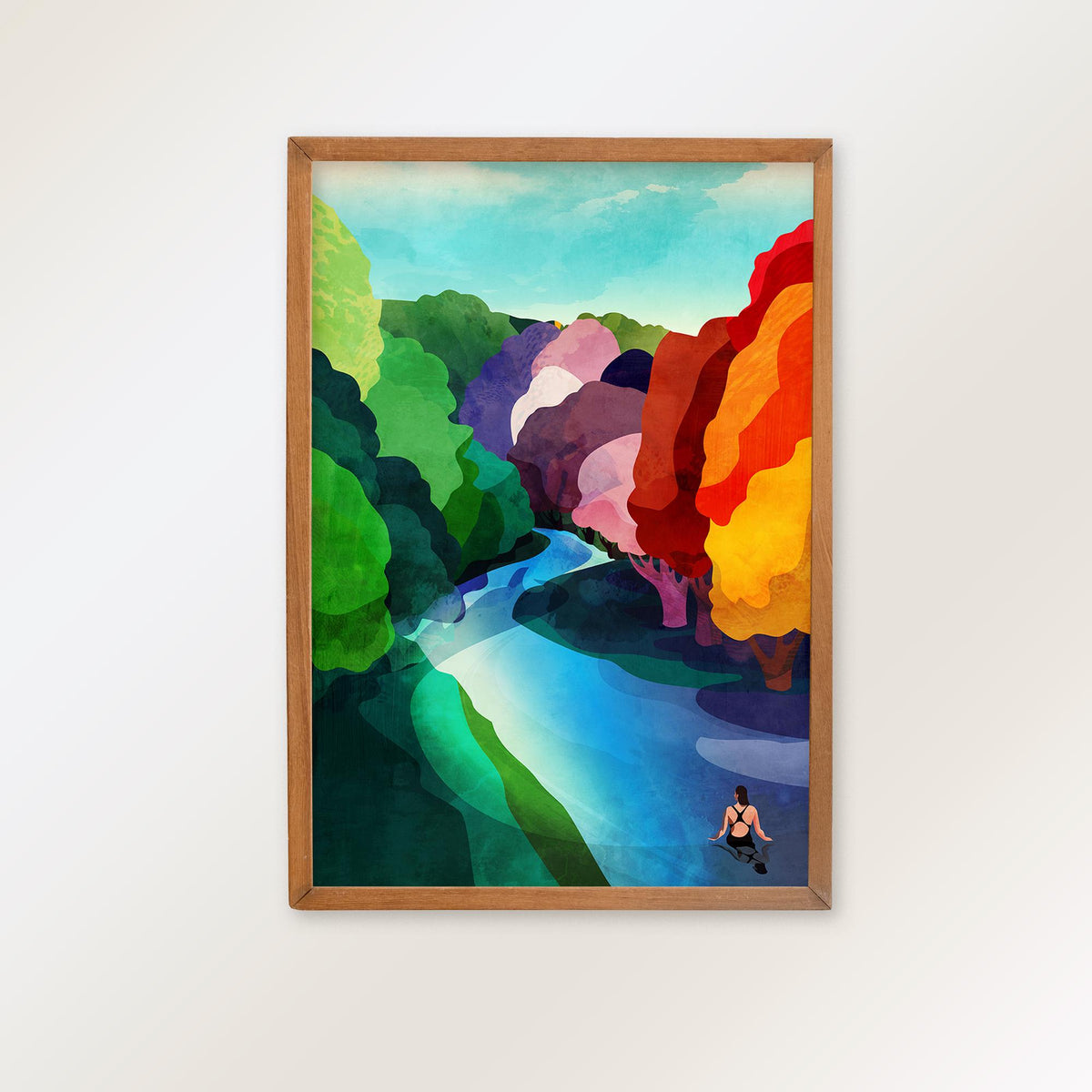 Wild Swimming Art Print | River and Forest Nature Wall Art