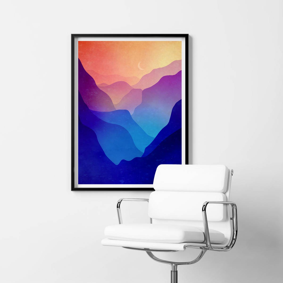 Sunset Valley Art Print | Mountain Landscape Wall Art