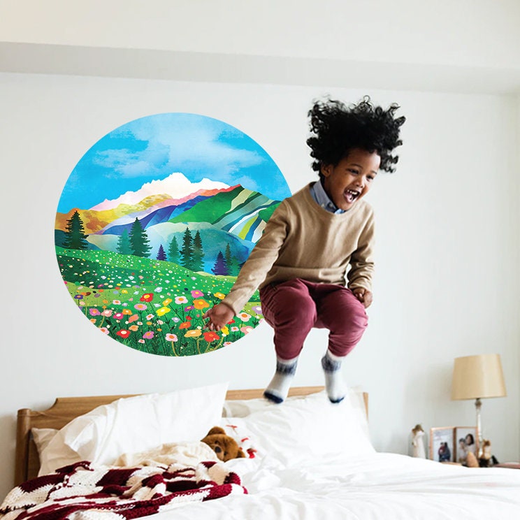 Alpine Flowers Wall Decal | Removable Floral Art