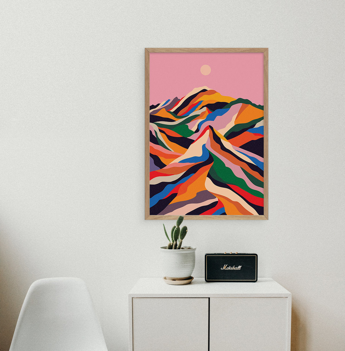 Colorful Mountain Landscape Art Print | Modern Nature Wall Art
