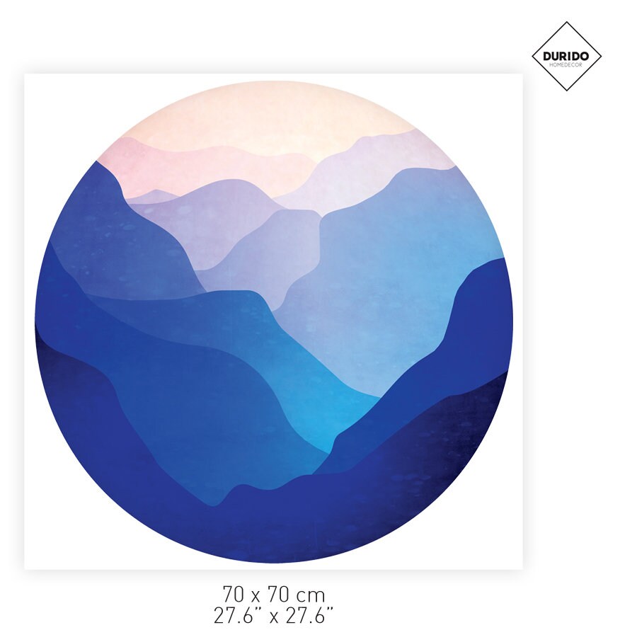 Mountain Valley Wall Decal | Round Self-Adhesive Removable Wall Sticker