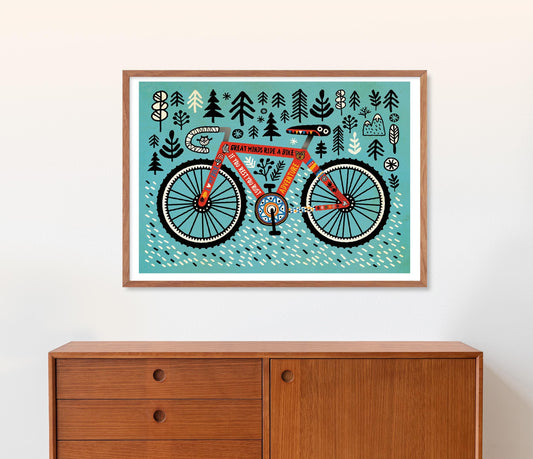 Bicycle Art Print | Inspirational Cycling Quote Wall Art