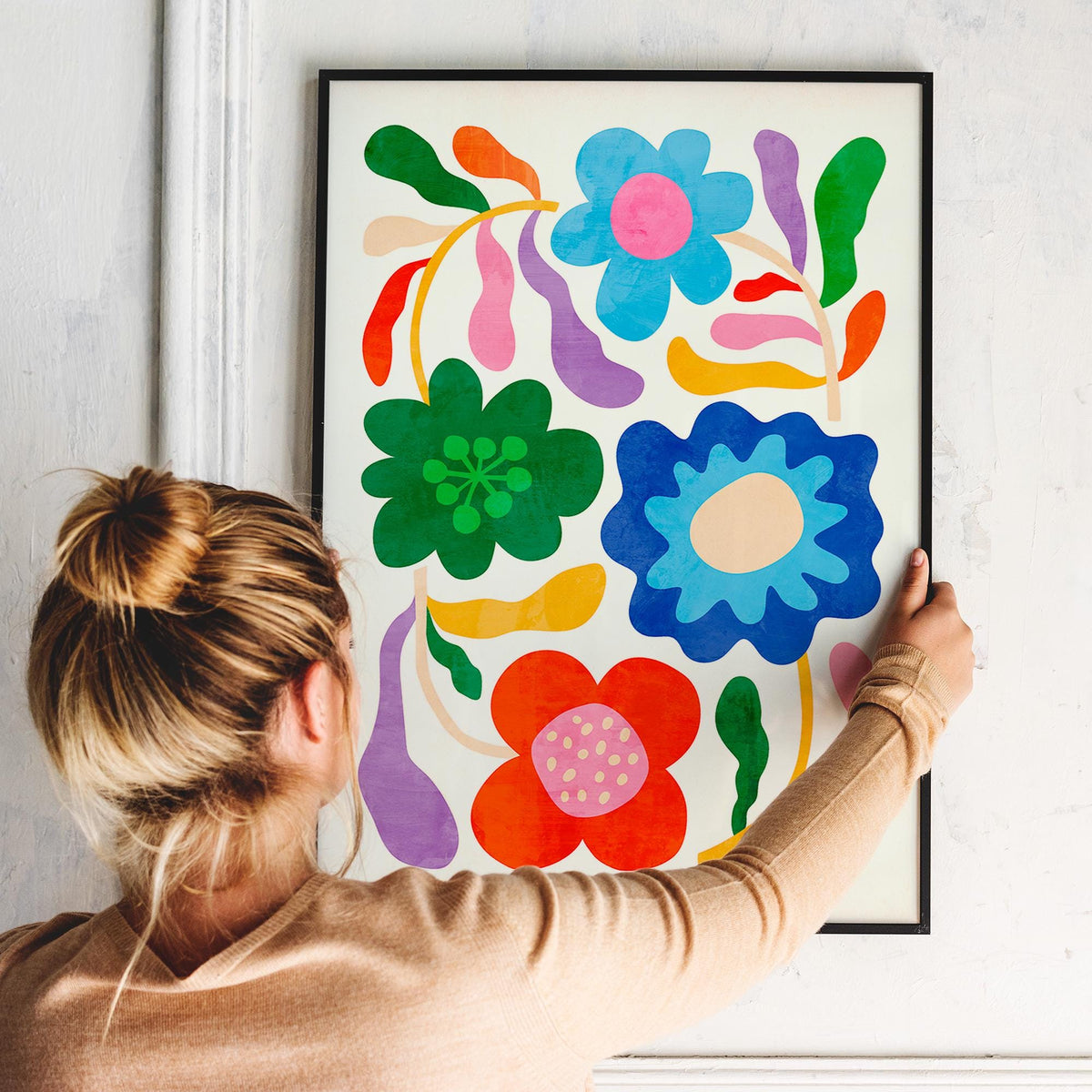 Colorful Summer Flowers Art Print | Floral Wall Decor