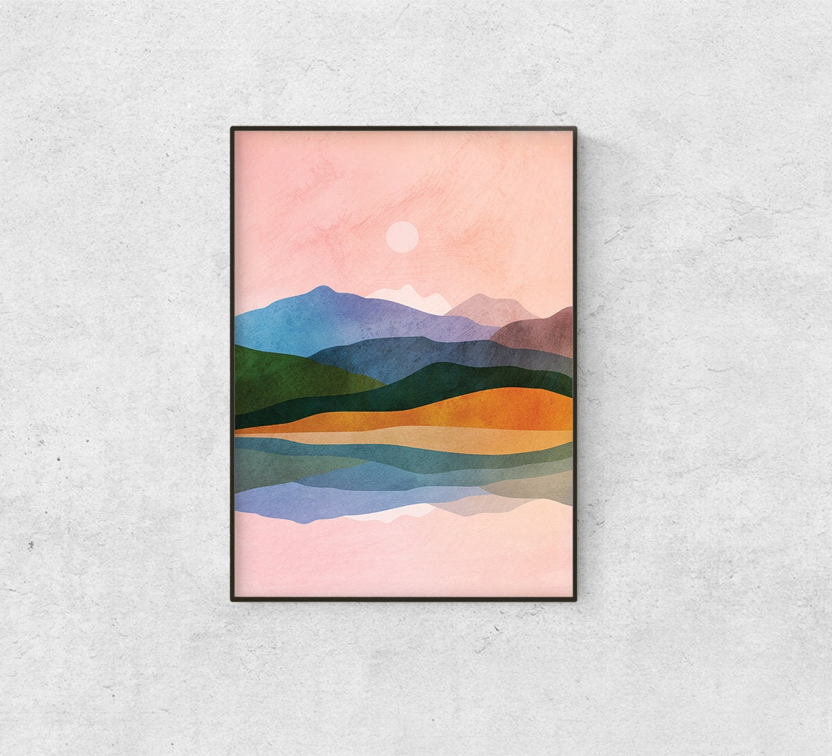 By the Ocean Fine Art Print | Coastal Landscape Illustration
