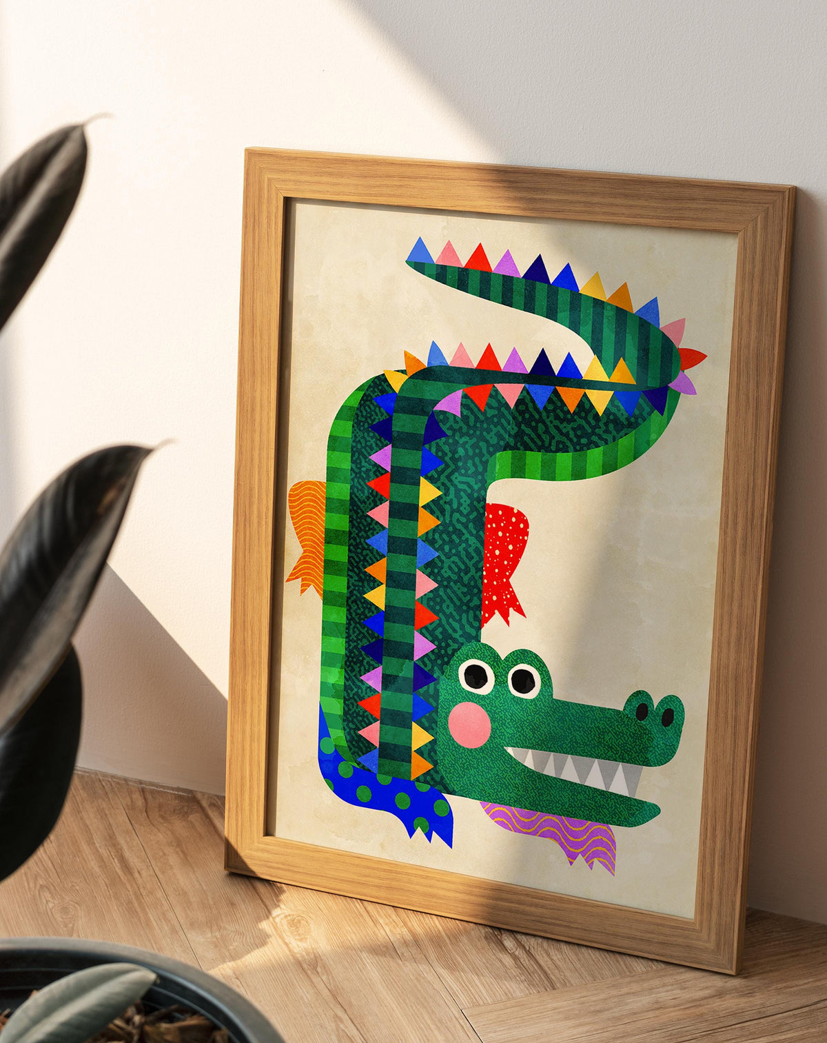 Crocodile Art Print | Colorful Kids Room Illustration Wall Art
