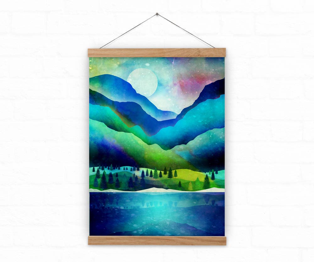 Mountain Landscape Art Print | Relaxing Nature Wall Art