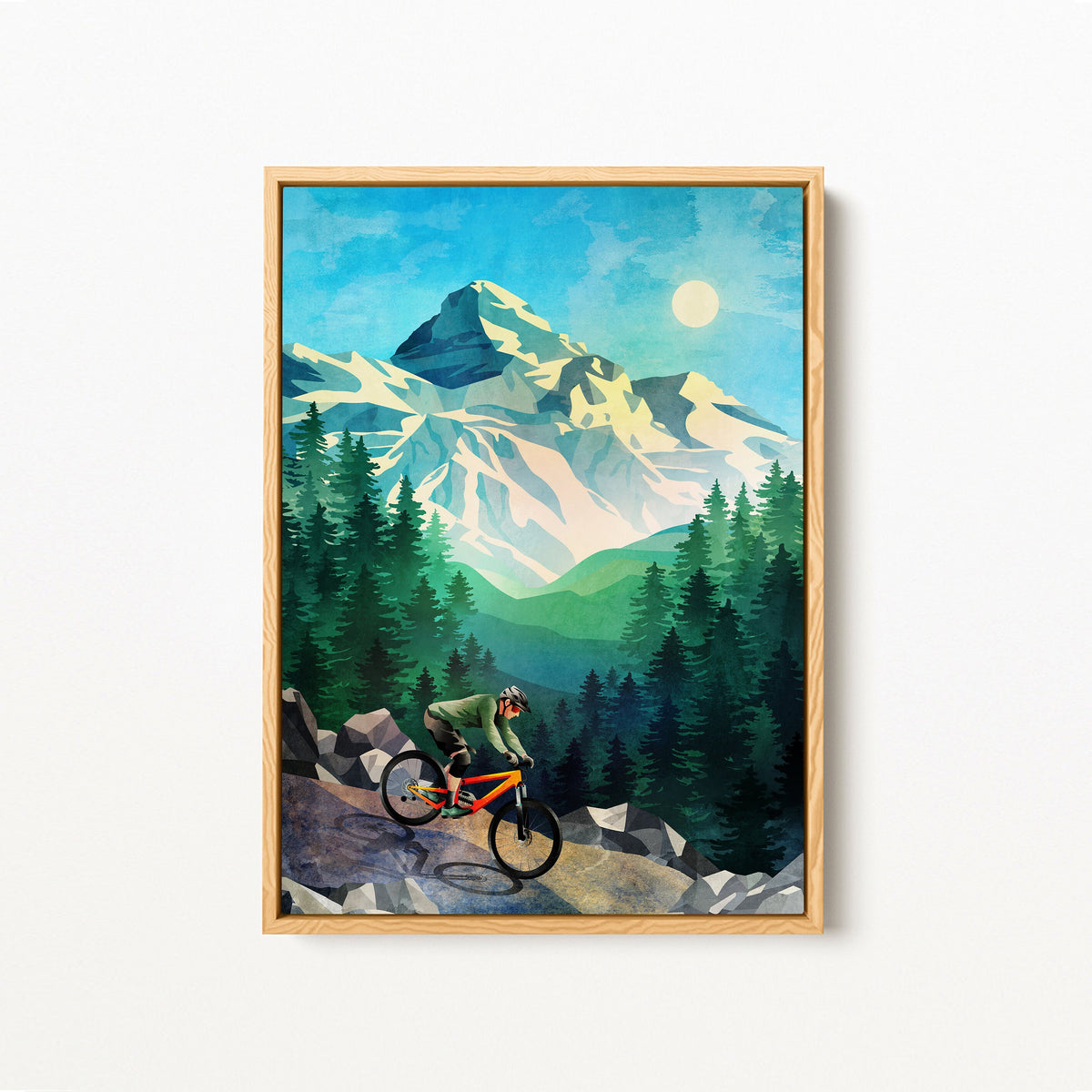 Personalized MTB Art Print | Custom Mountain Bike Rider Wall Art