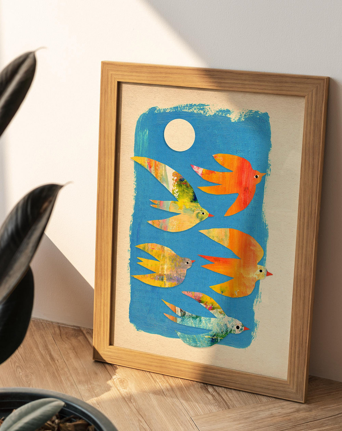 Small Flock of Birds | Mixed Media Fine Art Print