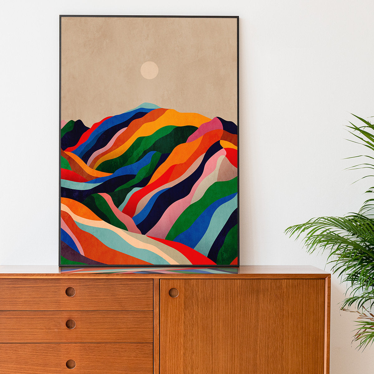 Colorful Mountain Landscape Art Print | Vivid Colours Wall Art