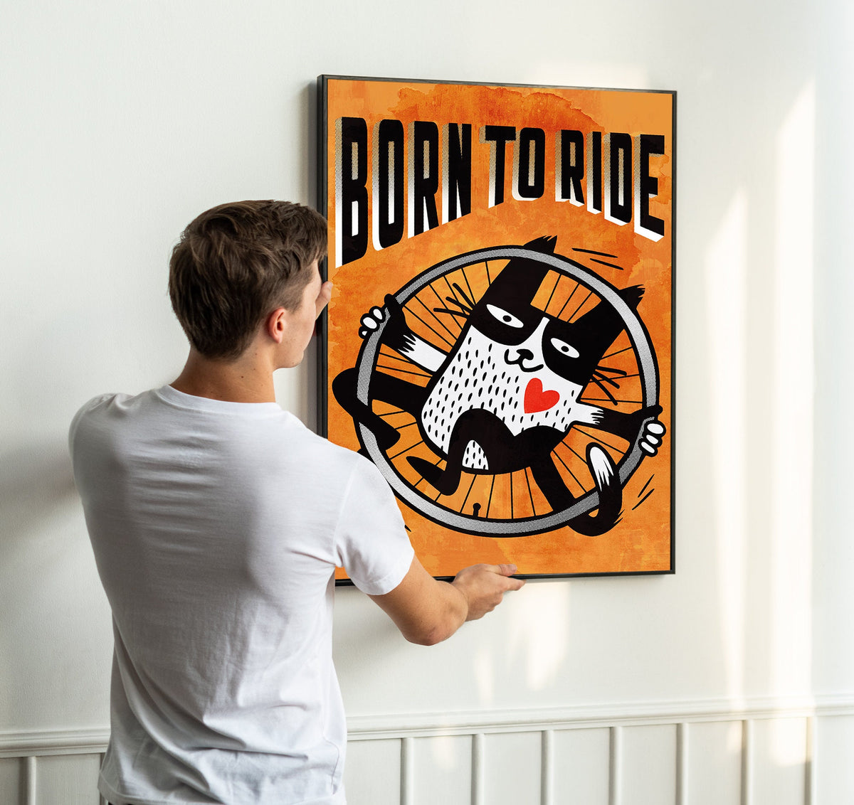 Born to Ride Cycling Art Print | Bicycle Illustration Wall Art