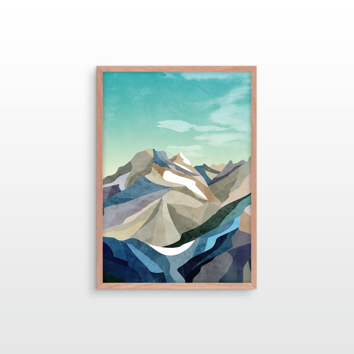 Cycling Art Print Set of 2 | Mountain Landscape Summer Bike Ride