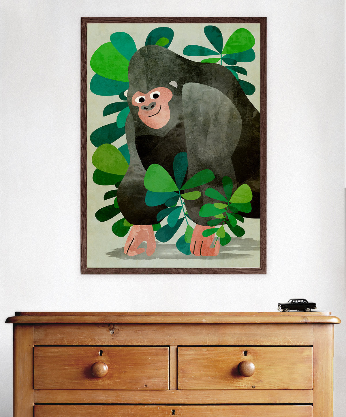 Gorilla Art Print | Kids Room Nursery Illustration Wall Art